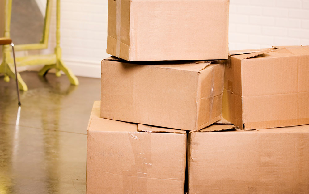 Damaged cardboard logistics packaging