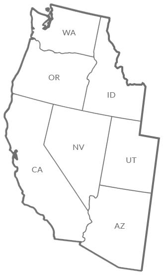 US Map West Coast